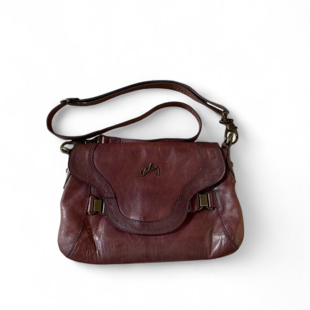 Vélez Burgundy Smooth Leather Shoulder Bag Multicolor Braided Embellishments